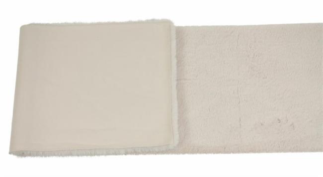 Preview: Tischläufer "Samtweich" 33x140 cm, creme mit flauschigem Kunstfell, Mitteldecke