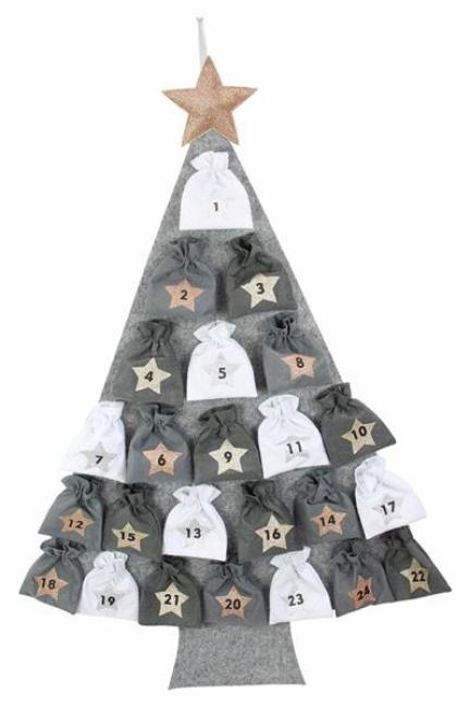 Preview: Adventskalender "Tannenbaum" aus Filz zum Befüllen, DIY Weihnachtskalender