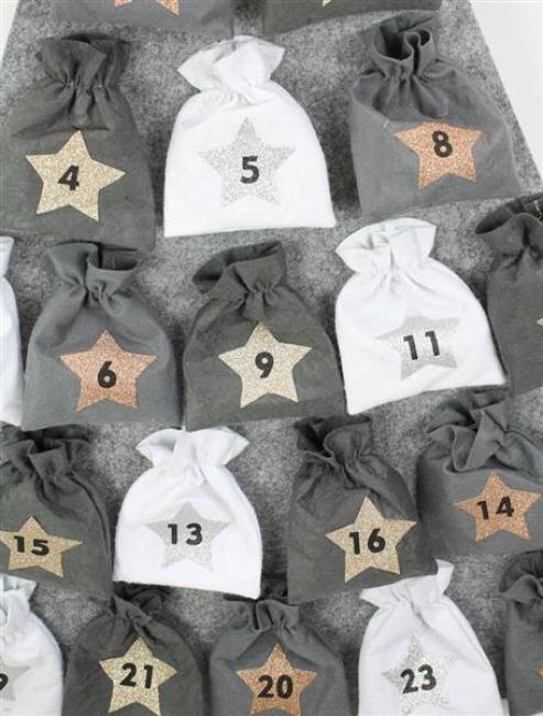 Preview: Adventskalender "Tannenbaum" aus Filz zum Befüllen, DIY Weihnachtskalender