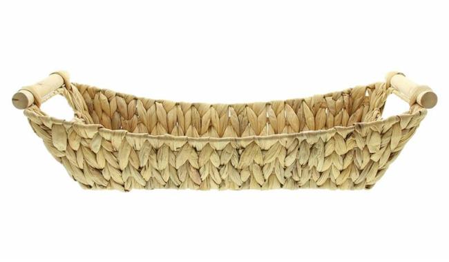 Preview: große Schale aus Wasserhyazinthe, 46x19 cm, stabil geflochten, Dekoschale, Obstkorb