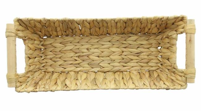 große Schale aus Wasserhyazinthe, 46x19 cm, stabil geflochten, Dekoschale, Obstkorb