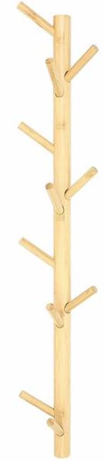 Preview: Wandgarderobe aus Bambus mit 11 Haken, natur, DetailaufnahmeWandgarderobe aus Bambus mit 11 Haken, natur, Detailaufnahme