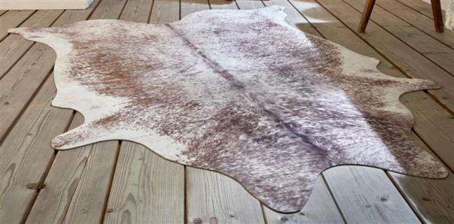 Preview: Teppich 'Kuhfell' 130x155 cm Dekofell, Sitzauflage, Vorleger Fellimitat Kurzhaar