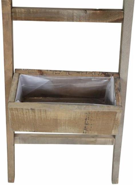 Preview: Pflanzleiter "Rustikal" aus recyceltem Holz, 110 cm hoch, mit 2 Pflanzkästen, Balkon & Gartendeko für Draußen, Blumenkasten, Hochbeet