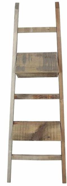 Pflanzleiter "Rustikal" aus recyceltem Holz, 110 cm hoch, mit 2 Pflanzkästen, Balkon & Gartendeko für Draußen, Blumenkasten, Hochbeet