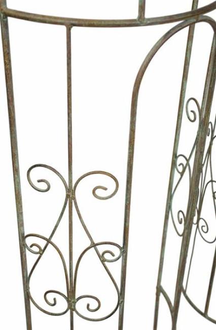Preview: 2x Rankturm "Lilie" aus Metall, braun, 137 & 146 cm hoch, Rankhilfe halbrund, Rankkegel, Rankgerüst