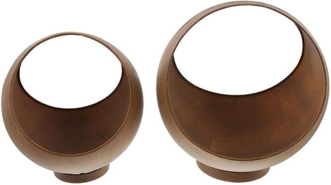 Preview: 2x Pflanzer "Kugel" aus Metall in Rost Optik, Pflanzschale, Blumentopf, Pflanzgefäß, Gartendeko für Draußen