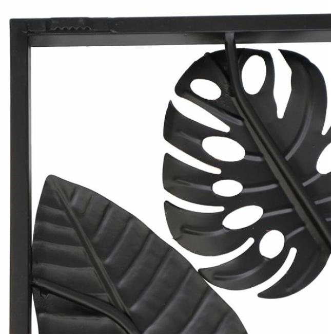 3D Wandbild "Blätter" aus Metall, 90x45 cm, Metallbild, Wanddeko, Wandschmuck