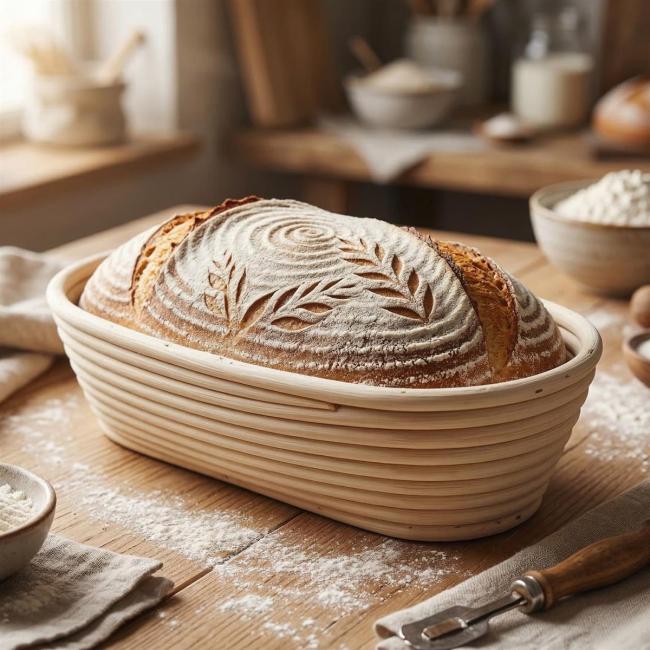 Gärkorb aus Peddigrohr, oval, 30x12x6 cm, Brotform