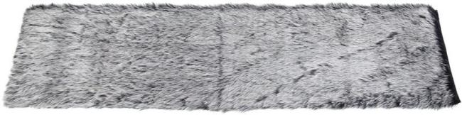 Preview: Tischläufer aus Kunstfell, schwarz / grau, 33x140 cm