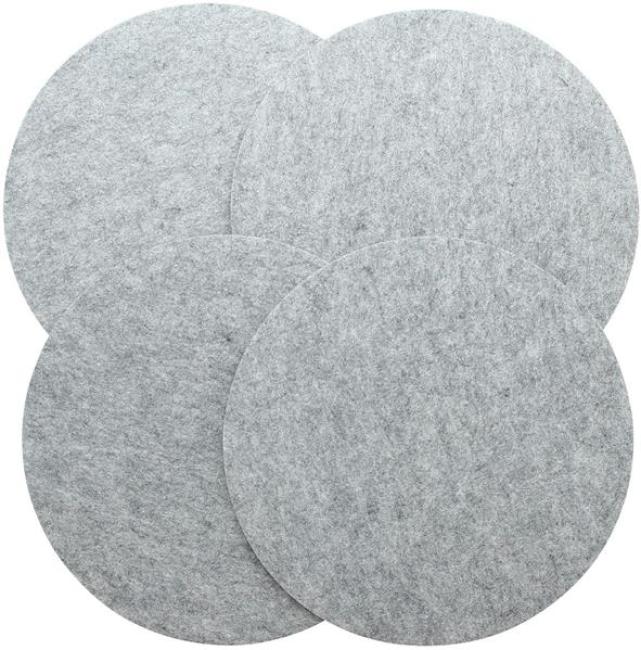 Preview: 4er Set Platzmatte aus Filz, grau, rund, Ø 35 cm, Tischset, Platzset