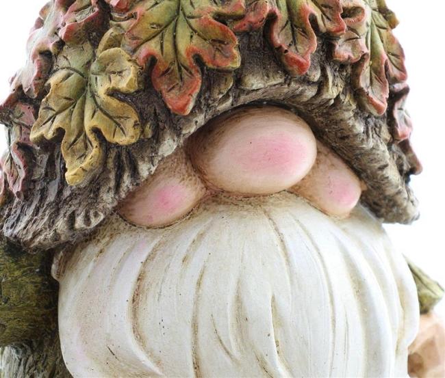 Herbstwichtel 51 cm hoch, mit Laterne für 1 Teelicht, Dekofigur für Draußen, Wichtel stehend, Gartenwichtel, Gartendeko