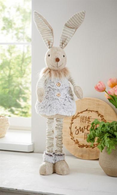 Hasenfigur "Langohr" mit ausziehbaren Beinen, 54 cm hoch, Dekofigur, Osterdeko