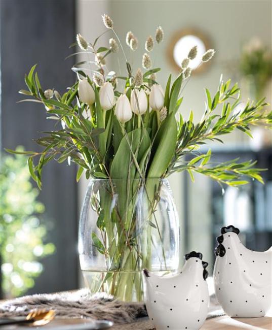 Preview: große Vase "Grande" aus Glas, 25 cm hoch, Glasvase, Dekoglas, Blumenvase, Dekovase
