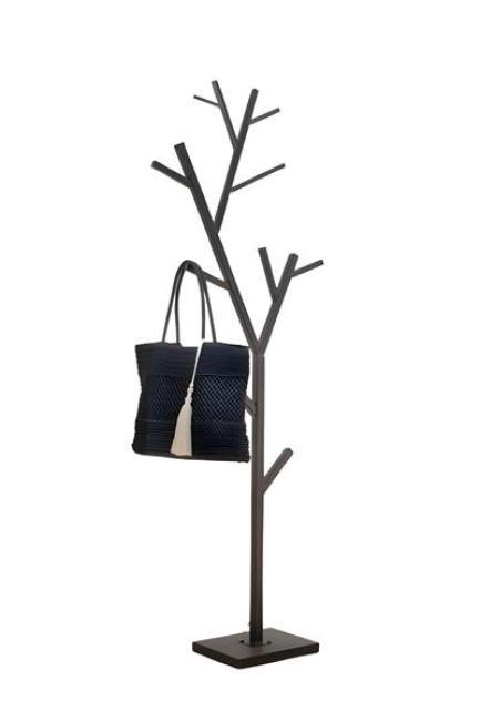 Preview: Garderobe "Baum" aus Metall, schwarz, 180 cm hoch, Standgarderobe, Flurgarderobe stehend