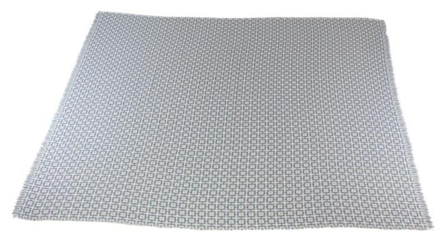 Webdecke "Ikarus" mit Fransensaum, extra weich, creme / blau / grau, Kuscheldecke, Sofadecke