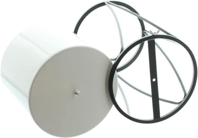 2x Übertopf "Retro" mit Metallgestell, schwarz und Pflanztopf in creme, Pflanzgefäß, Blumentopf, Pflanzkübel, Blumentopfständer