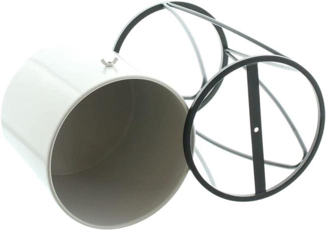 2x Übertopf "Retro" mit Metallgestell, schwarz und Pflanztopf in creme, Pflanzgefäß, Blumentopf, Pflanzkübel, Blumentopfständer