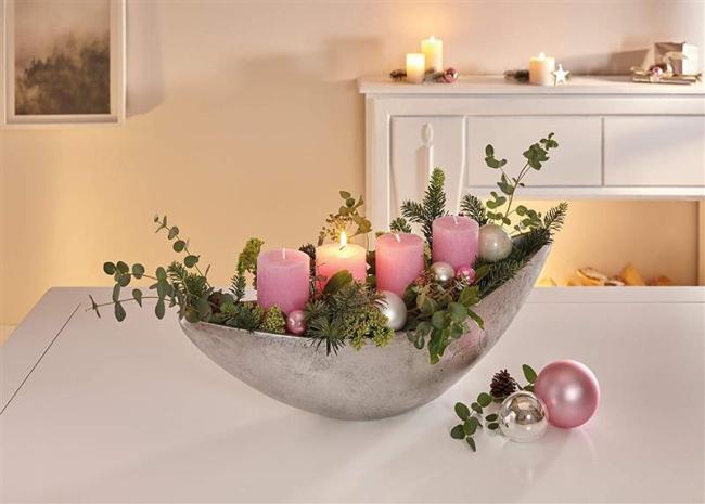 Preview: große Pflanzschale "Silber" 60 cm lang, Pflanzgefäß im Antik Look, Blumenschale, Pflanzgefäß, Dekoschale