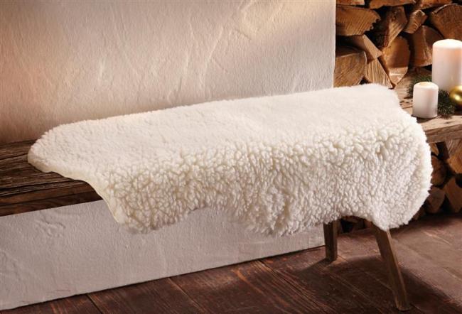 Preview: Kunstfell "Lamm" in beige, 60x90 cm, Dekofell, Teppich, Sitzauflage