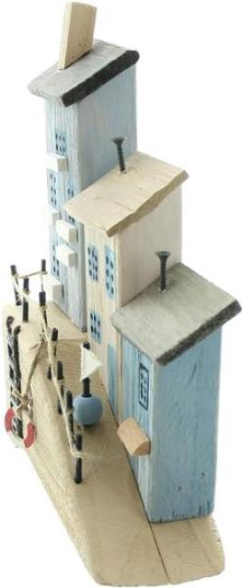 Dekohäuschen "Hafenpromenade" maritime Deko, 26 cm hoch, Holzdeko