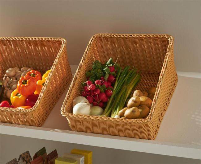 Preview: Auslagekorb aus Poly-Rattan, 40x50 cm, Regalkorb, Brotkorb