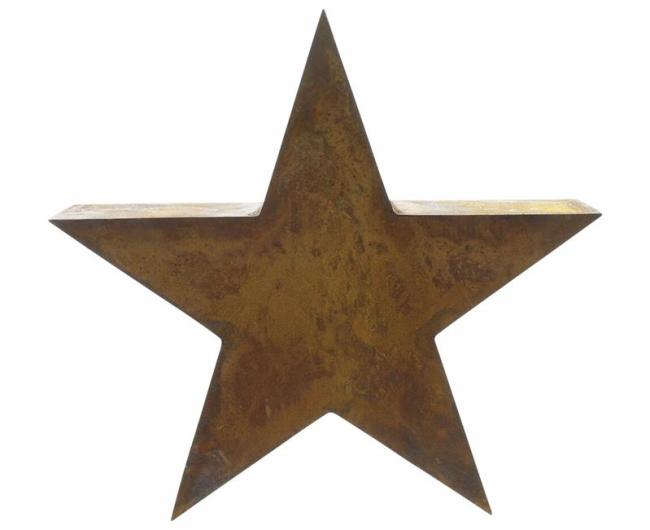 Preview: Dekofigur "Stern" aus Metall in Rost Optik, Ø 29 cm, Adventsdeko, Weihnachtsdeko, Metallstern, Gartendeko für Draußen