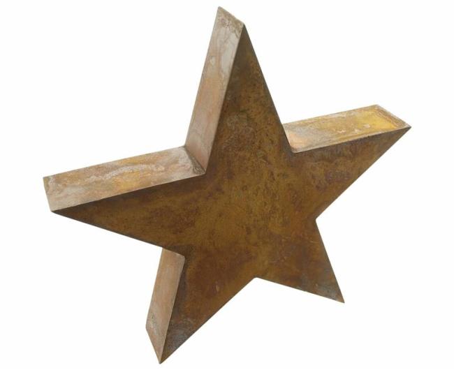 Preview: Dekofigur "Stern" aus Metall in Rost Optik, Ø 29 cm, Adventsdeko, Weihnachtsdeko, Metallstern, Gartendeko für Draußen