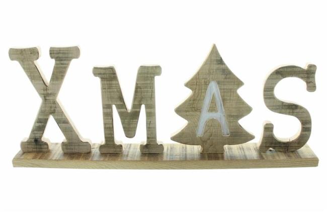 Preview: Schriftzug "XMAS" aus Holz im Shabby Look, Weihnachtsdeko, Dekobuchstaben
