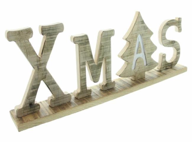 Preview: Schriftzug "XMAS" aus Holz im Shabby Look, Weihnachtsdeko, Dekobuchstaben