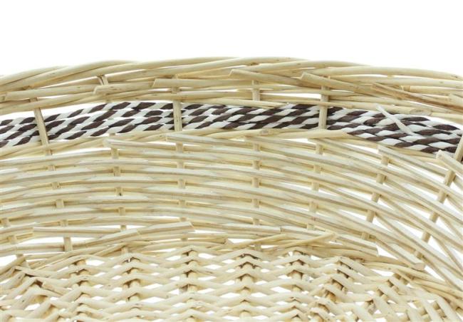 Schale aus Weide & Papierschnur, oval, 46 x 39 cm, Blumenschale, Obstschale