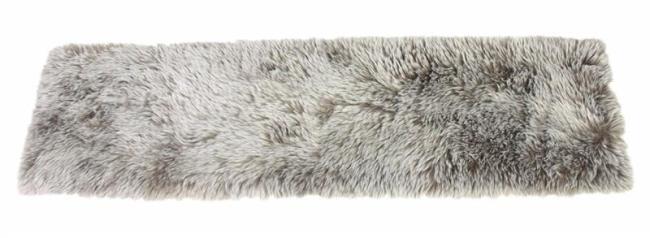 Preview: Tischläufer "Platin" aus Kunstfell, beige-braun, 30x120 cm