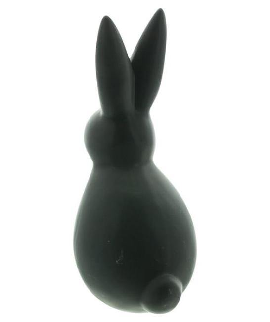 Dekofigur Hase "Black" aus Porzellan, mattschwarz, 26 cm hoch, Osterdeko, Osterhase, Hasenfigur
