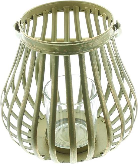 Preview: Windlicht "Gold" aus Metall mit Glaswindlicht, Hängewindlicht, Teelichthalter, Kerzenhalter, Tisch Dekoration für Wohnzimmer, Balkon & Garten