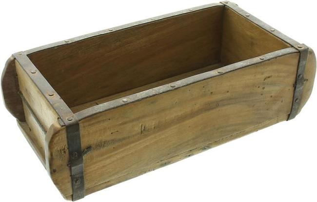 Preview: Aufbewahrungskiste "Kolonial" aus recyceltem Holz im Used Look, Holzkiste, Dekobox, Pflanzgefäß