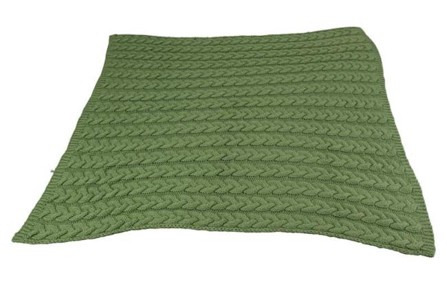 Kuscheldecke "Zopmuster" in grün, 127x152 cm, weiche Wohndecke, Sofadecke, Couchdecke