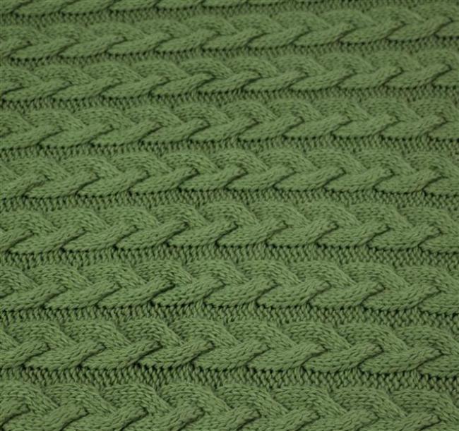 Kuscheldecke "Zopmuster" in grün, 127x152 cm, weiche Wohndecke, Sofadecke, Couchdecke