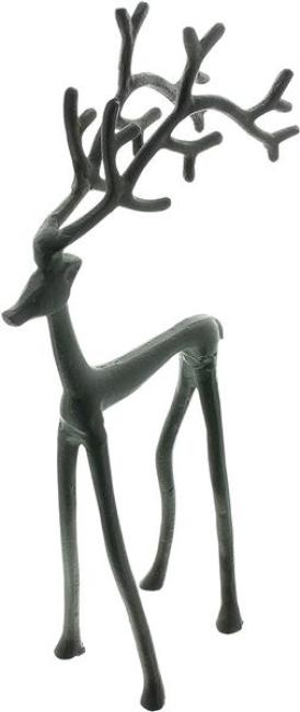 Preview: Dekofigur "Hirsch" aus Metall, matt schwarz, 39 cm hoch, modern, Hirschfigur, Skulptur