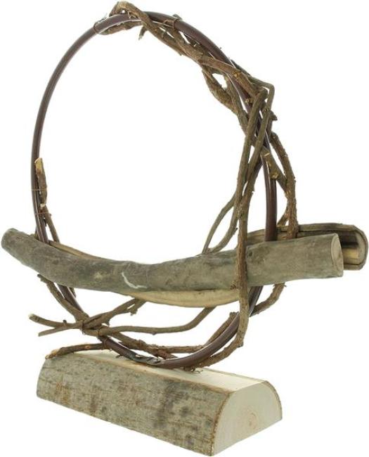 Dekoring "Natural" aus Holz & Metall, Ø 39 cm, auf Sockel, zum dekorieren