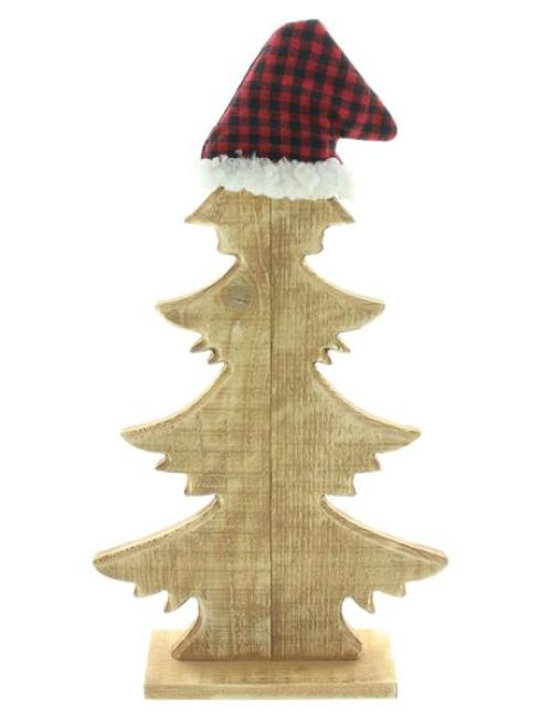 Dekofigur Tanne "Zipfelmütze", aus Holz, 40 cm hoch, Weihnachtsdeko, Tischdeko