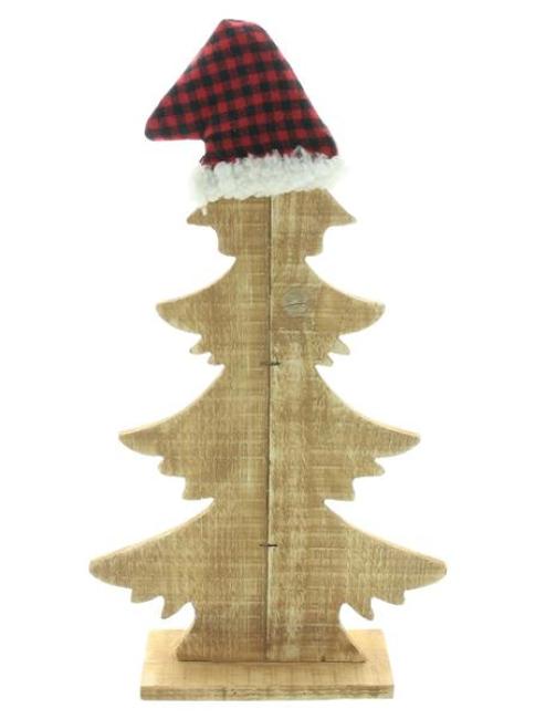 Dekofigur Tanne "Zipfelmütze", aus Holz, 40 cm hoch, Weihnachtsdeko, Tischdeko
