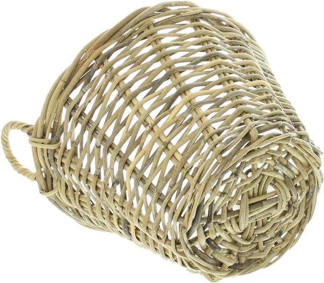Pflanzkorb "Spaltrattan" Ø 35x25 cm groß, aus Rattan, rund, Blumentopf, Pflanzkübel, Pflanztopf für Draußen, Blumenkübel