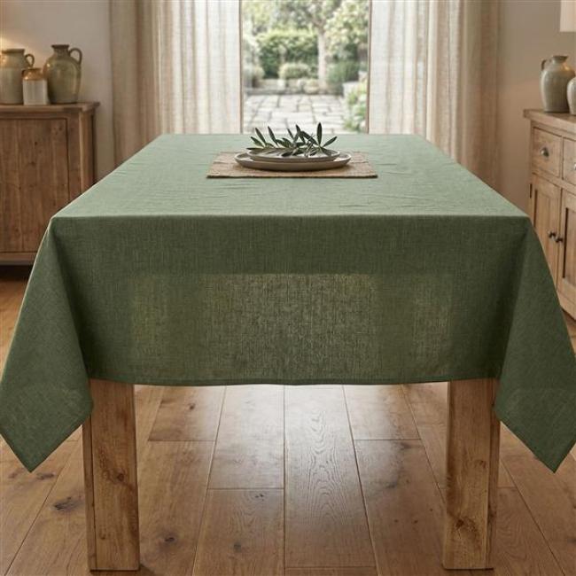Preview: Tafeldecke "Waldgrün" Polyester / Baumwolle Mischung, grün, 135 x 240 cm, Tischdecke, Tischtuch