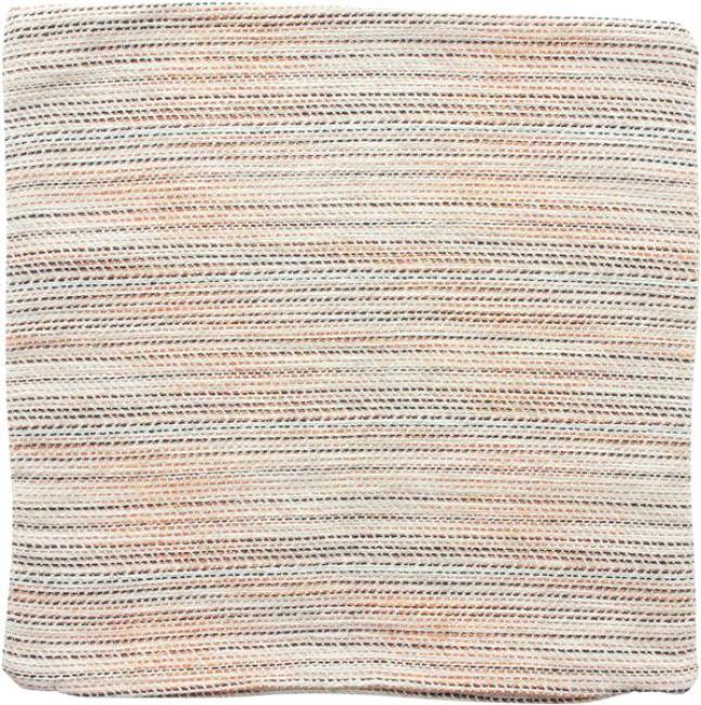 Preview: Kissenhülle "Streifen" beige, orange / schwarz gestreift, 45x45 cm, Kissenbezug, Zierkissenbezug mit eingearbeitetem Reißverschluss