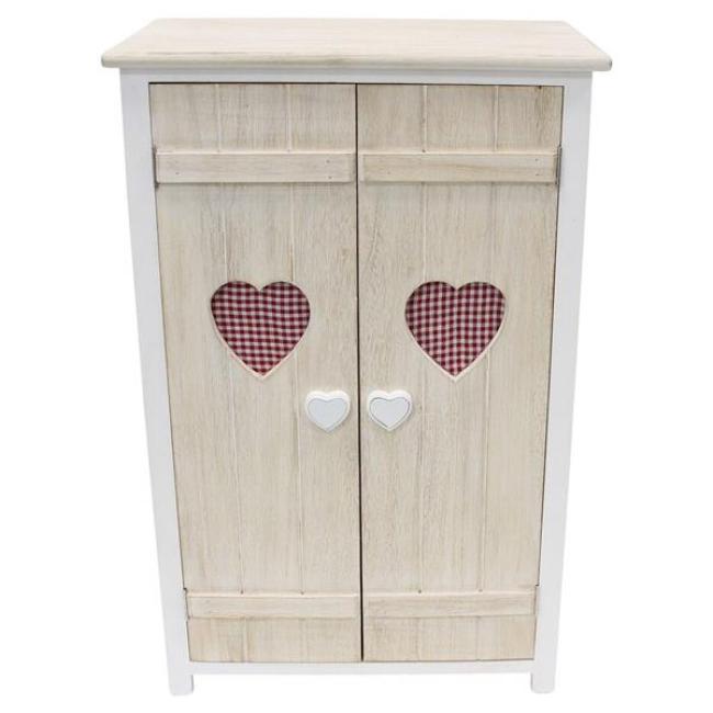 Preview: kleine Kommode "Landherz" aus Holz, weiß gekalkt, 51x31x78 cm, Flurkommode, Schrank, Nachtschrank