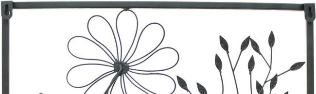 3D Wandbild "Black Flowers" aus Metall, 43x58 cm, in edlem matt schwarz, Wanddeko, Wandschmuck
