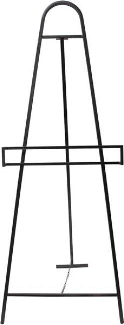 Preview: Staffelei "Modern" aus Metall, matt schwarz, 115 cm hoch, Kundenstopper, Bilderständer, Dreifuss, Malstaffelei