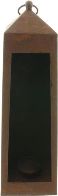 Preview: Kerzenhalter "Rostlaterne" aus Metall, 40 cm hoch, Gartenlaterne mit Echtrost Finish, Windlicht, Laterne
