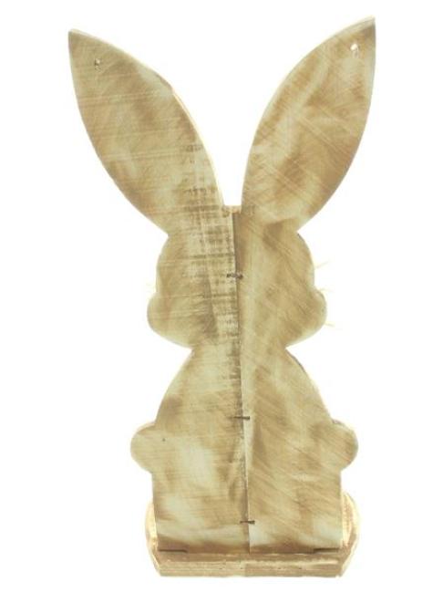 Dekofigur "Hase" aus Holz in Shabby Optik, mit Pflanztopf aus Metall, Osterdeko, Tischdeko, Osterhase, Holzdeko