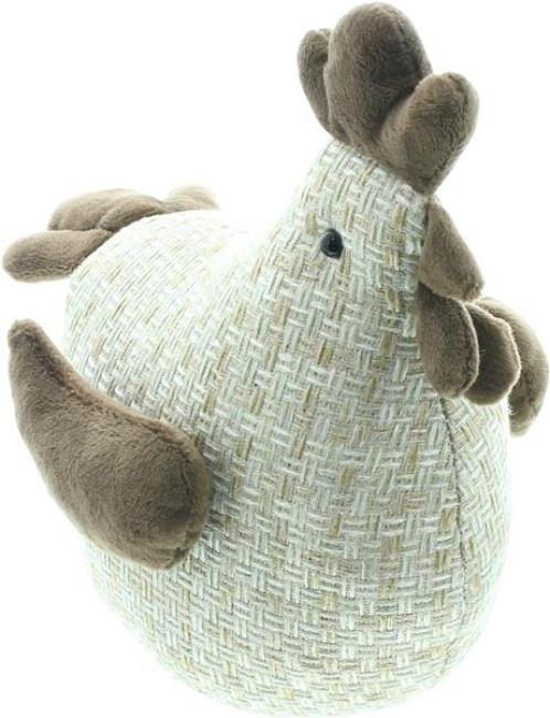 Preview: Dekofigur Huhn "Helga" aus Stoff, beige / braun, 24 cm hoch, Osterdeko, Tischdeko, Dekohuhn